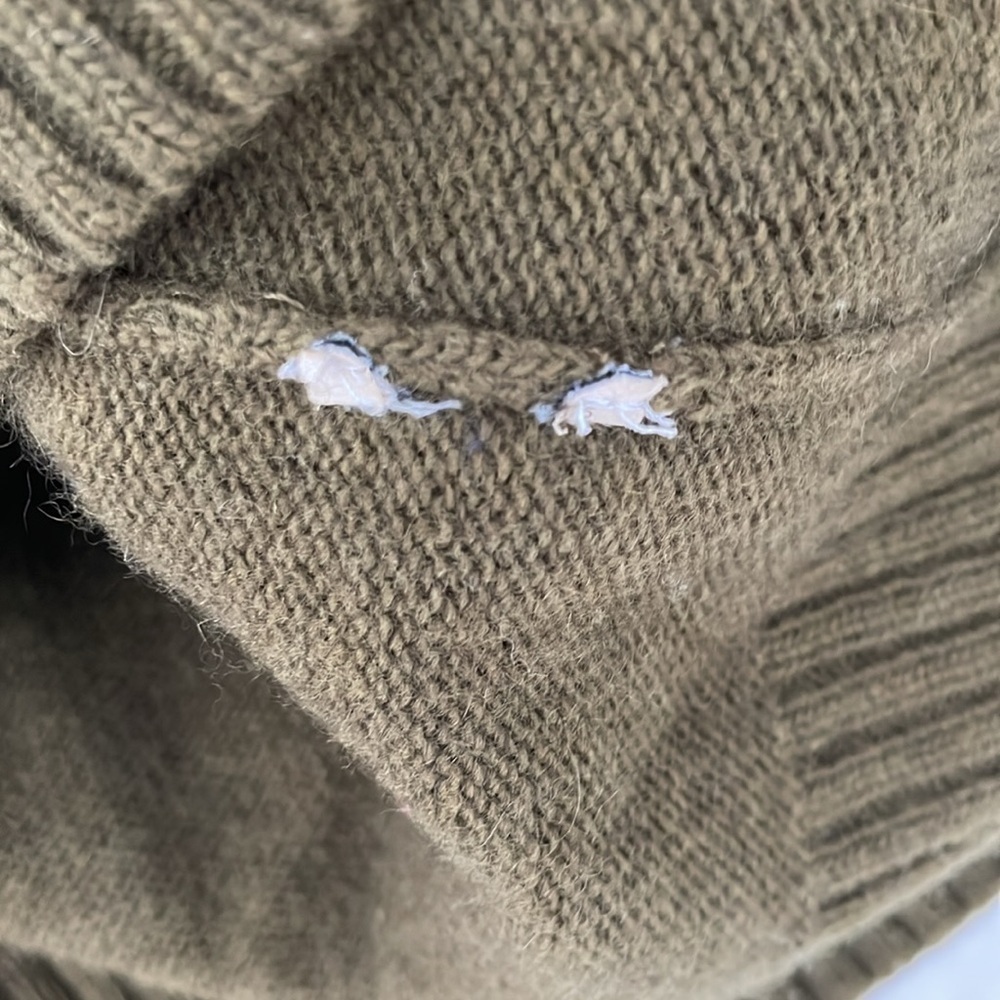 J. Crew Asymmetrical Zip Neck Ruffle Cashmere Wool Ribbed Sweater - Picture 9 of 10